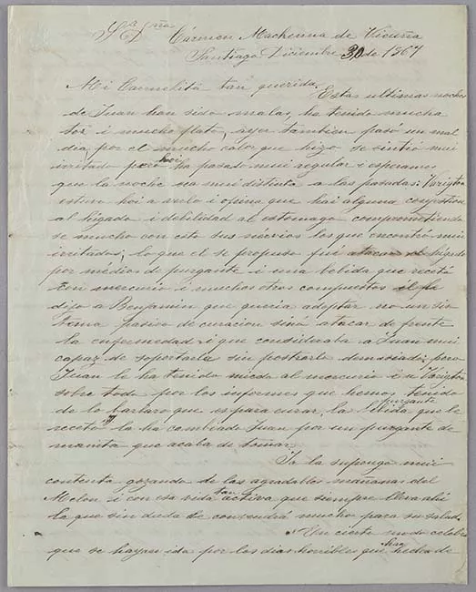 Carta de Carmen Vicuña a Carmen Mackenna 