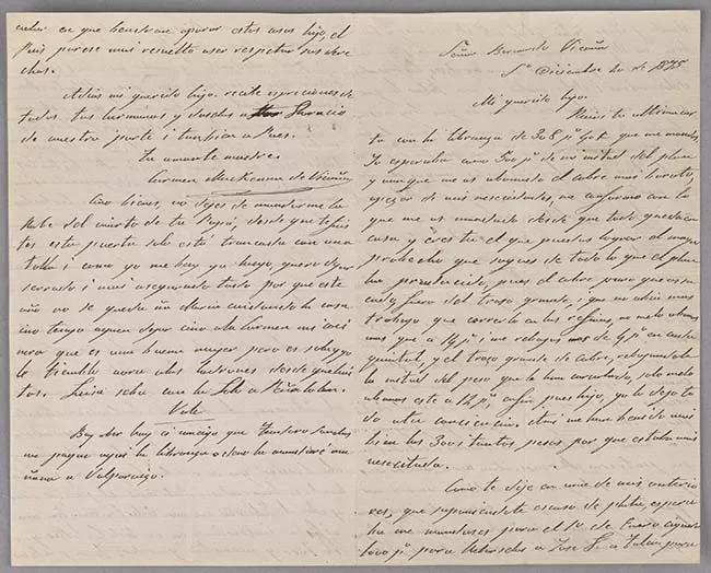 Carta de Carmen Mackenna a Bernardo Vicuña