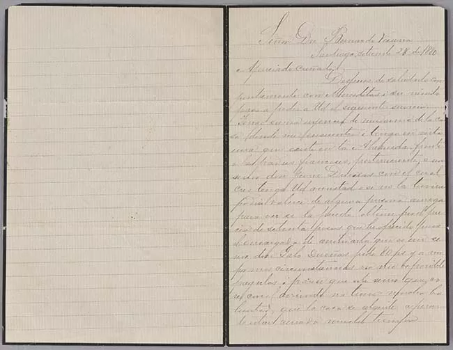 Carta de Carlos Portales a Bernardo Vicuña