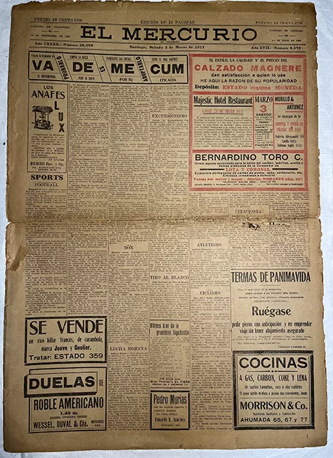 Periódico El Mercurio 3 de marzo de 1917