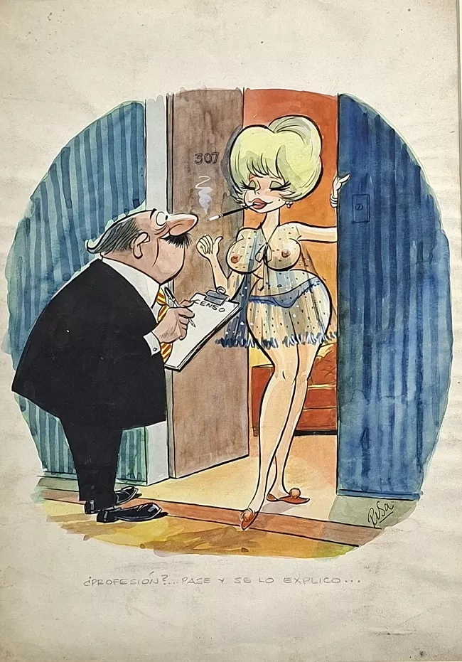 Dibujo para revista de adultos
