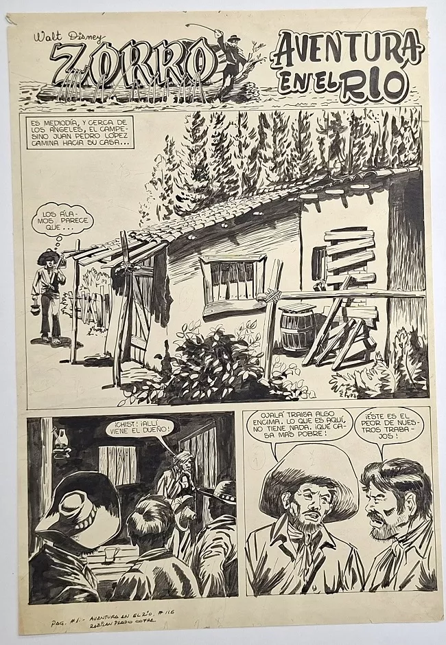 Dibujo para revista Zorro