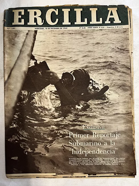 Ercilla N°1491. Año XIX. Primer reportaje submarino a la Independencia