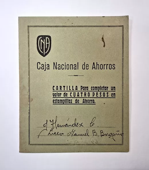 Cartilla de la Caja Nacional de Ahorros 