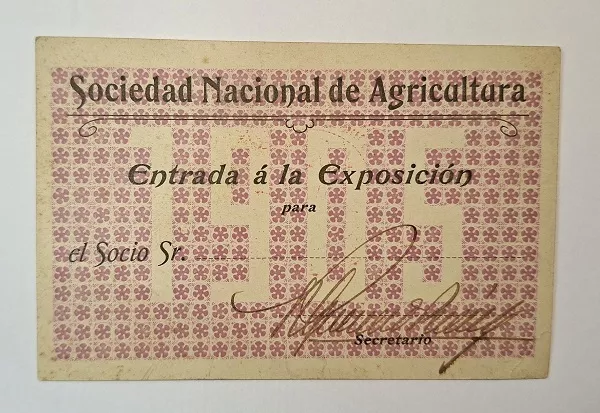 Entrada a la exposición de la Sociedad Nacional de Agricultura 