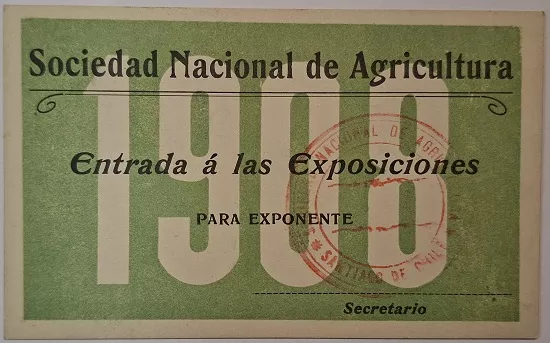 Entrada de exponente a las exposiciones de la Sociedad Nacional de Agricultura