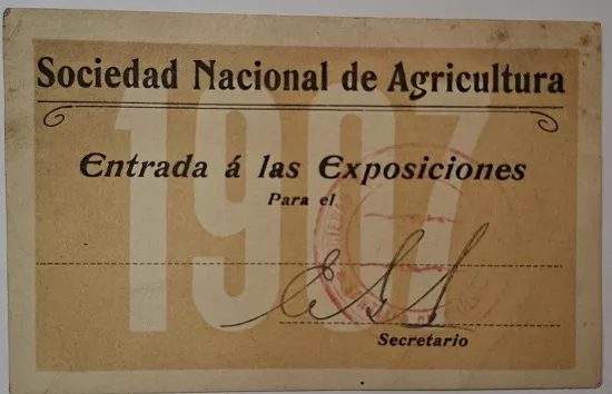 Entrada a las exposiciones de la Sociedad Nacional de Agricultura