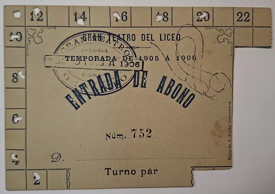 Entrada de abono al Gran Teatro del Liceo