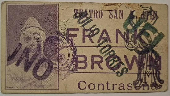 Boleto Teatro San Martín para espectáculo de Frank Brown 