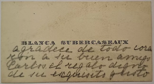 Tarjeta de visita de Blanca Subercaseaux