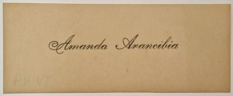 Tarjeta de visita de Amanda Arancibia