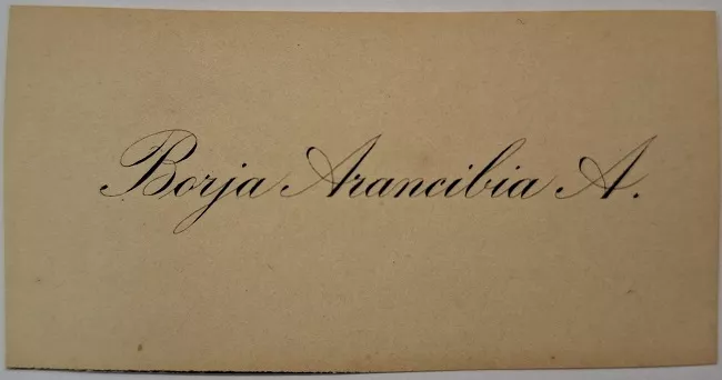 Tarjeta de visita de Borja Arancibia A.