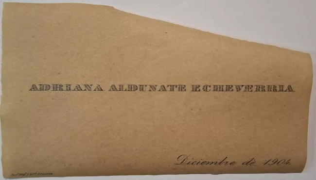 Tarjeta de visita de Adriana Aldunate Echeverría