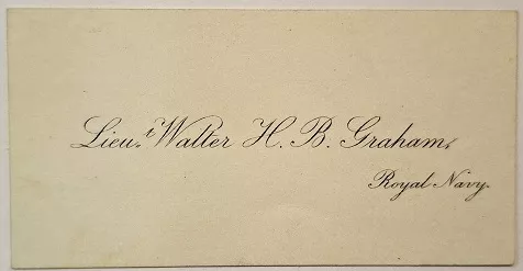Tarjeta de visita del almirante Walter H. B. Graham