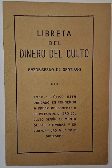 Libreta del dinero del culto del Arzobispado de Santiago 