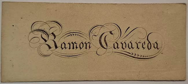 Tarjeta de visita de Ramón Cavareda 