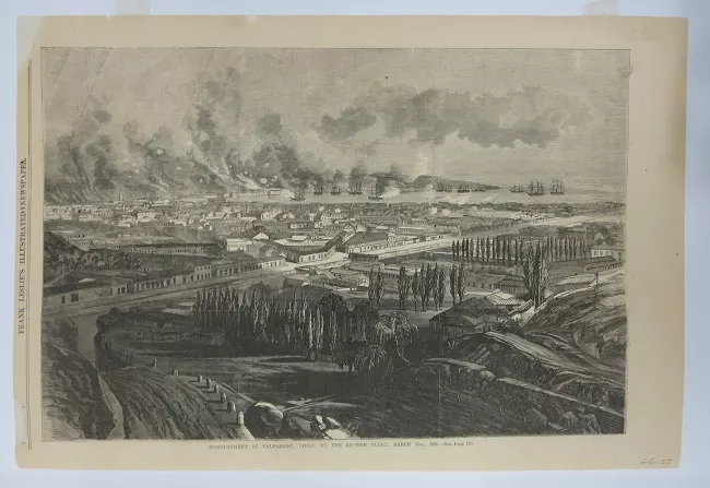 Bombardment of Valparaiso Chile by the Spanish Fleet