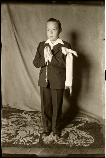 Retrato de Enrique Alvarado Cardenas en el día de su Primera Comunión