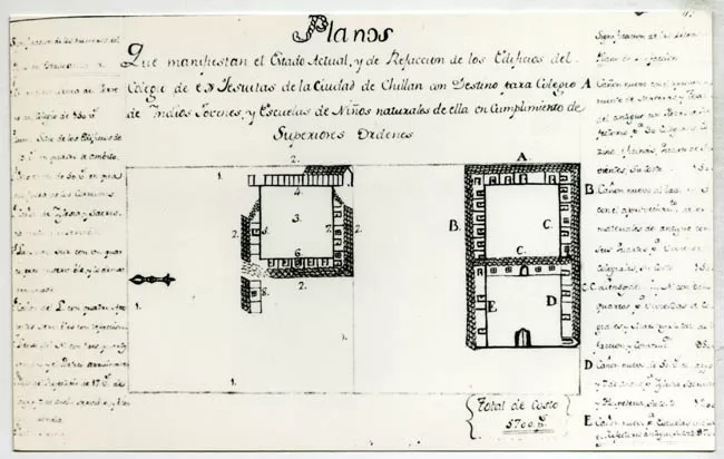 PLANO DEL COLEGIO DE LOS NATURALES,1785.