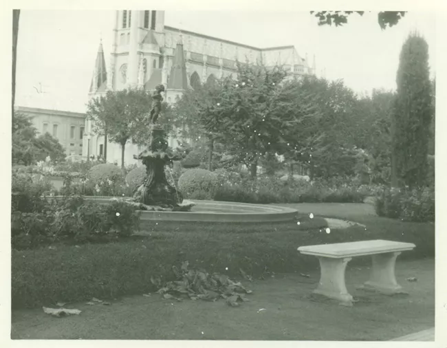 Jardín junto a un pileta