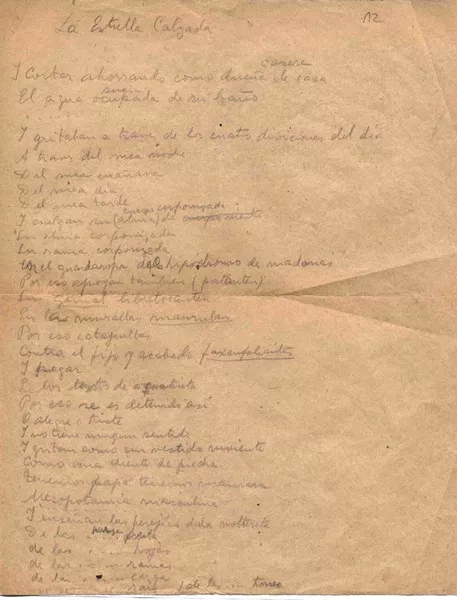 La estrella calzada  [manuscrito] Vicente Huidobro.