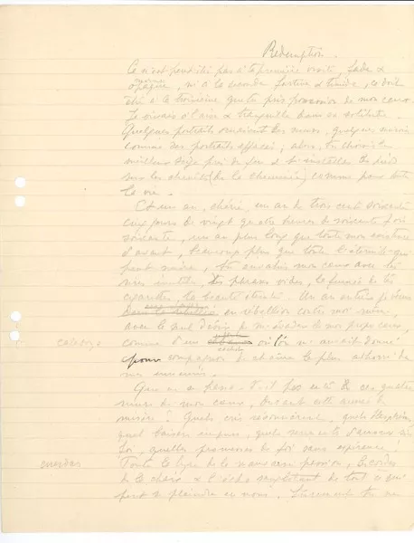 Redemption :  [manuscrito] Augusto D'Halmar.
