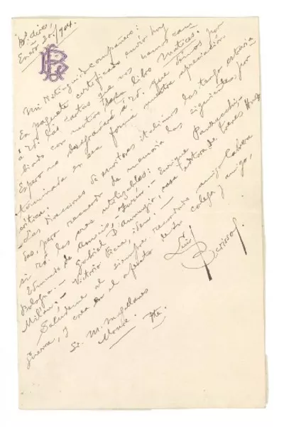 [Carta] 1904 ene. 20, Buenos Aires, Argentina [a] Manuel Magallanes Moure  [manuscrito] Luis Berisso.