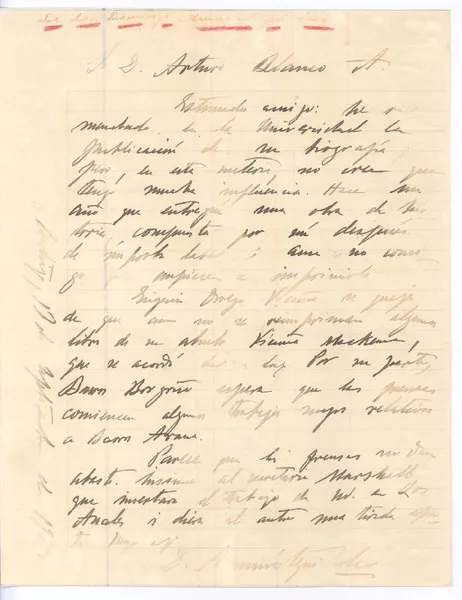 [Carta] 1935 sep. 13, Santiago, Chile [a]Arturo Blanco A.  [manuscrito] Domingo Amunátegui Solar.
