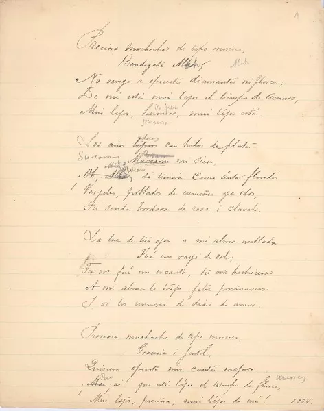 [Preciosa muchacha...]  [manuscrito] Eduardo de la Barra.