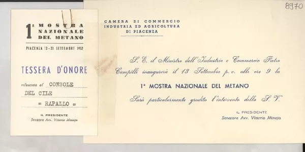 [Carta] 1952 sett., Piacenza, [Italia] [a] Gabriela Mistral, Rapallo  [manuscrito] Vittorio Minoja.