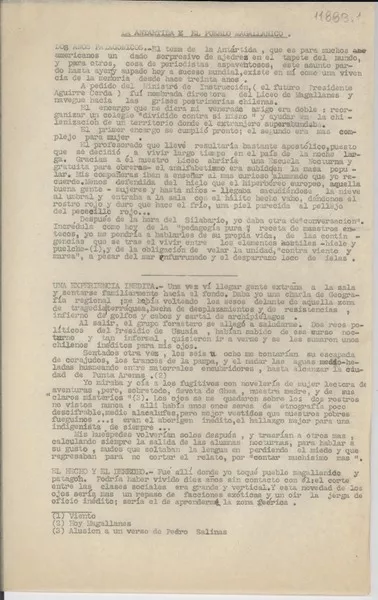 La Antártida y el pueblo magallánico  [manuscrito] Gabriela Mistral.