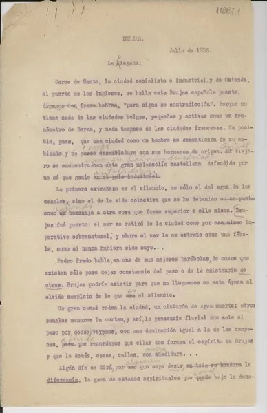 Brujas  [manuscrito] Gabriela Mistral.