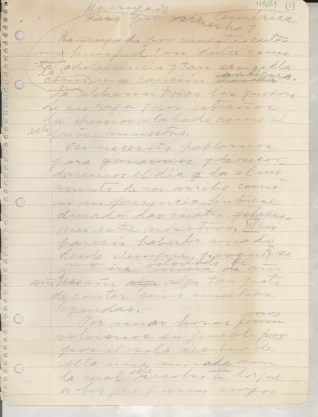La huesped  [manuscrito] Gabriela Mistral.
