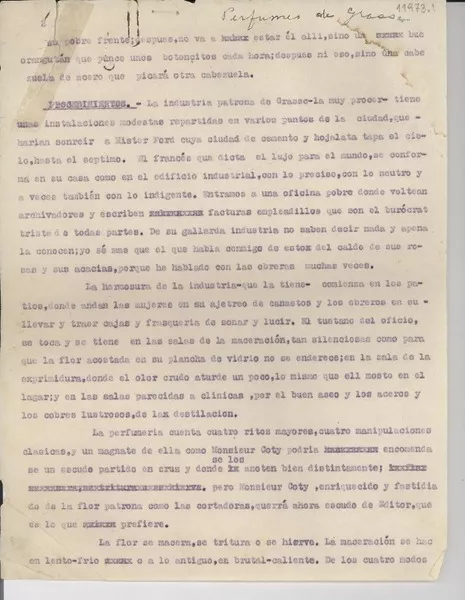 Perfumes de Grasse  [manuscrito] [Gabriela Mistral].