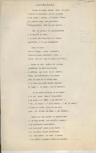 Aserradero  [manuscrito] [Gabriela Mistral].