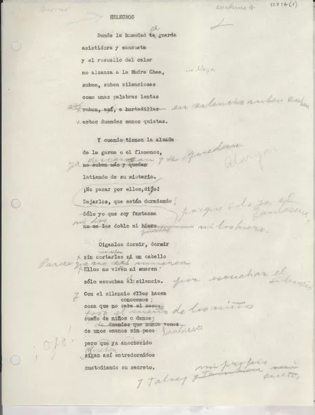 Helechos  [manuscrito] [Gabriela Mistral].
