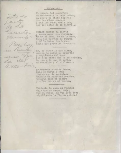Arcoiris  [manuscrito] [Gabriela Mistral].
