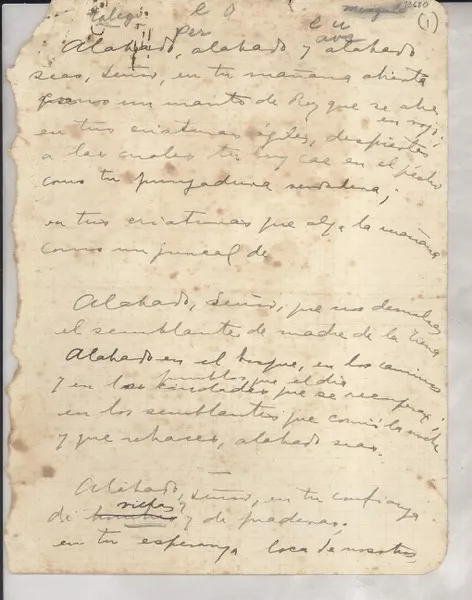 [Alabado]  [manuscrito] [Gabriela Mistral].