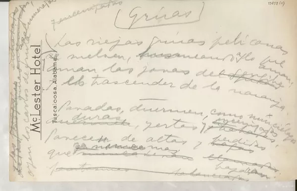 Grúas  [manuscrito] [Gabriela Mistral].