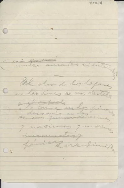 [Nunca amadas _]  [manuscrito] [Gabriela Mistral].