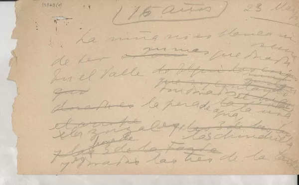 15 años  [manuscrito] [Gabriela Mistral].