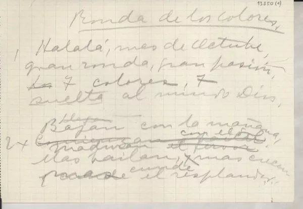 Ronda de los colores  [manuscrito] [Gabriela Mistral].