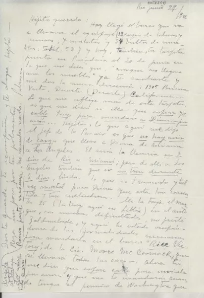 [Carta] 1946 jun. 27, Río de Janeiro [a] Gabriela Mistral  [manuscrito] Palma Guillén.