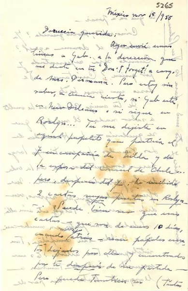 [Carta] 1955 nov. 15, México [a] Dornecia [Doris Dana]  [manuscrito] Palma [Guillén de Nicolau].