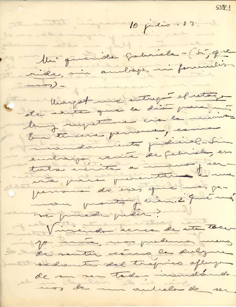 [Carta] 1933 jul. 10, [Puerto Rico] [a] Gabriela Mistral  [manuscrito] Margot Arce de Vázquez.