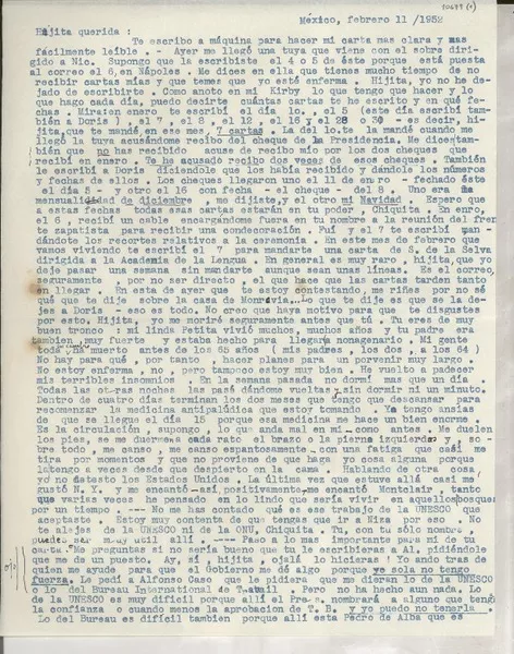 [Carta] 1952 feb. 11, México [a] Gabriela Mistral  [manuscrito] Palma Guillén.