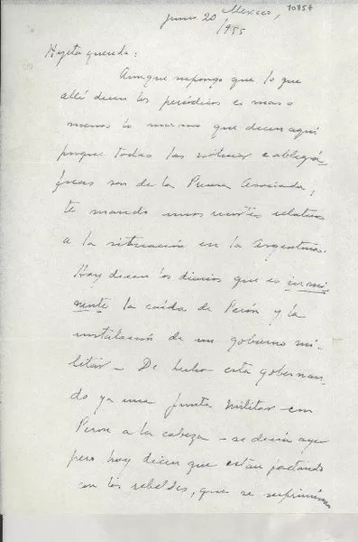 [Carta] 1955 jun. 20, México [a] Gabriela Mistral  [manuscrito] Palma Guillén.