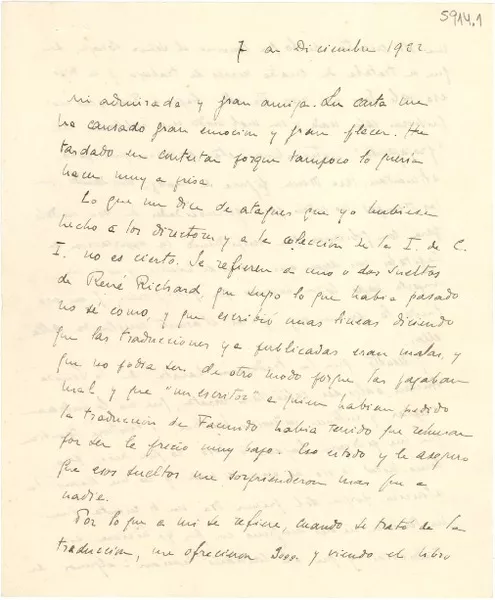 [Carta] 1932 dic. 7, París [a] [Gabriela Mistral]  [manuscrito] Max Daireaux.