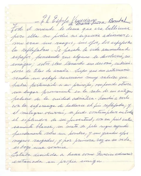 El espejo veneciano  [manuscrito] Anónimo.