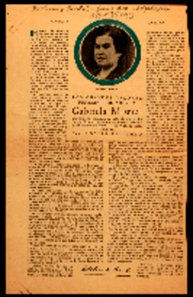 Gabriela Mistral los grandes valores femeninos de América [artículo] : por Adelia di Carlo.